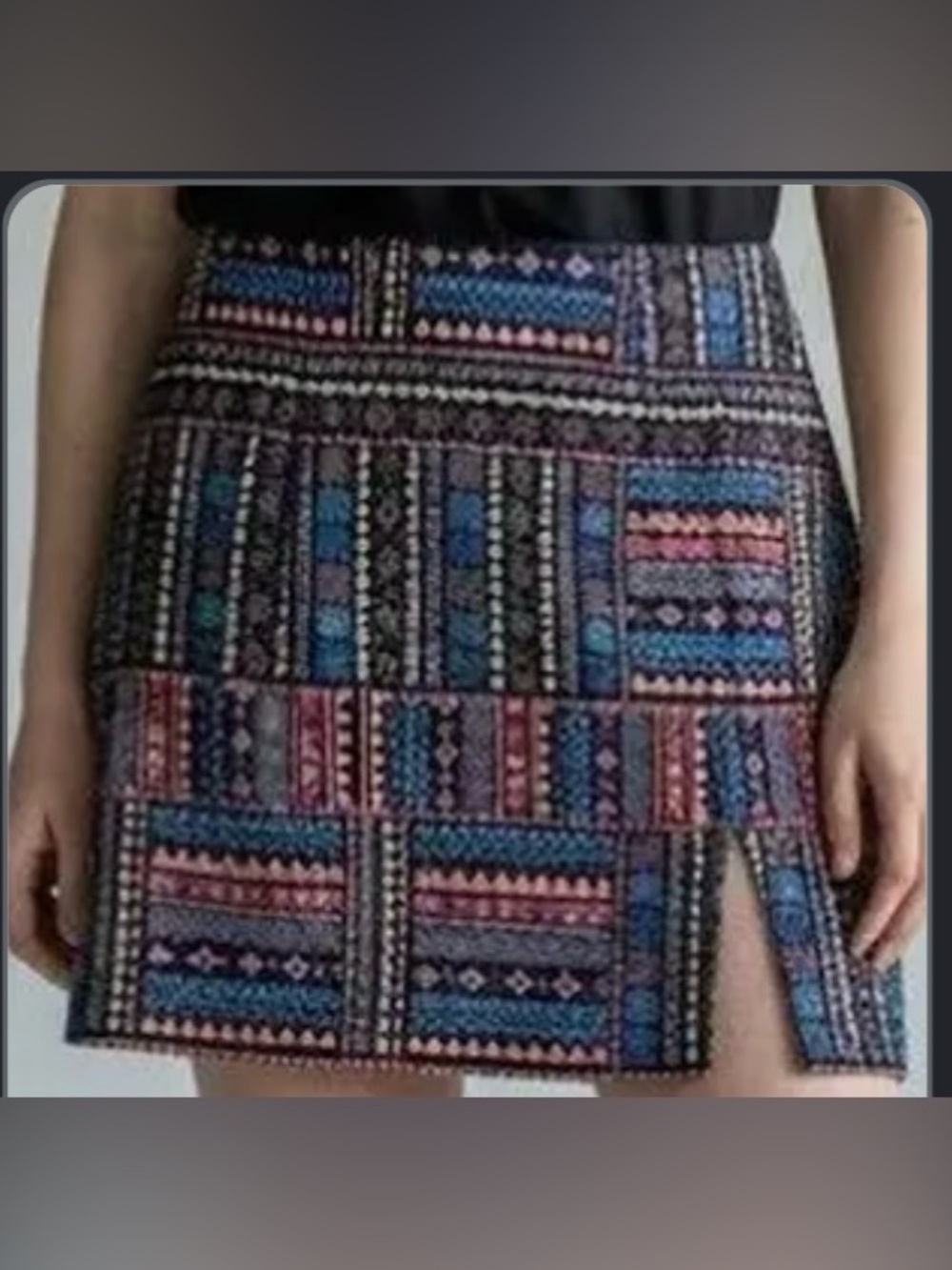 Savanna Jane corduroy Multicolor Mini Skirt with Side Slit